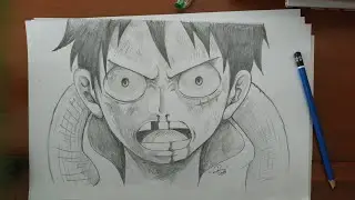 Cara menggambar Luffy yang Ompong | how to Draw Luffy looses his Tooth after fight Sanji - Onepiece