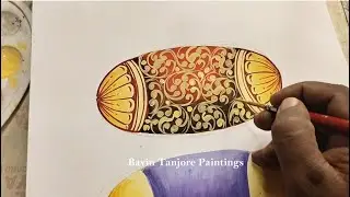 How to draw Cushion in Tanjore Painting ? | Tanjore Painting Tutorial