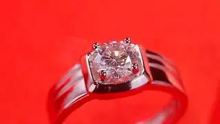 Moissanite Series Sterling Silver Ring For Men ONE SIZE Adjustable 1