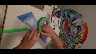  Acrylic Painting With Tape -  [ASMR - No SPEAKING] #asmrpainting #asmr #asmrcommunity