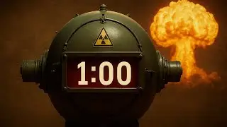 1 Minute Countdown Timer ⏱️ Nuclear Bomb Style with Alarm | Atomic Timer Channel