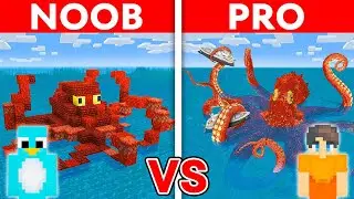 NOOB vs PRO: GIANT KRAKEN House Build Challenge in Minecraft