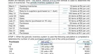 INVENTORY - 11  FIFO   PERIODIC INVENTORY SYSTEM