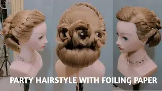 How to make party hairstyle with foiling paper ❣️✨