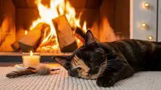 Emotional Healing Cat Music 432Hz 🐾 Cozy Fireplace Atmosphere For Calm Rest, Relief, And Comfort