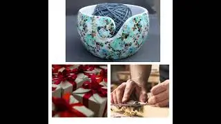 Wooden Yarn Bowl With Free Crochet Hook, Large Handmade Yarn Holder