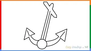How to draw a Anchor step by step for beginners