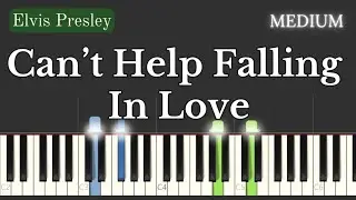 Can't Help Falling In Love - Elvis Presley (Medium Piano Tutorial) Sheet Music + MIDI file