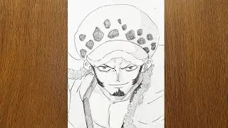 How to draw Trafalgar D. Wall Law (One Piece) | Pencil Sketch