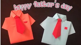 How to make Paper shirt and tie/Origami Paper Shirt/Father’s Day card!