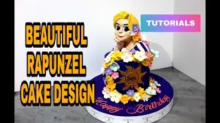 BEAUTIFUL AND EASY RAPUNZEL CAKE DESIGN by LEaRN cake TV vlog # 139