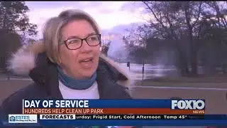 Hundreds help clean up park