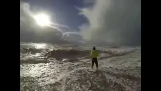 Sauvetage en mer avec bouée tube et filin