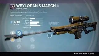 Destiny 1 Weyloran's March Iron Banner legendary sniper rifle drop + weapon test