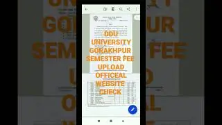 DDU UNIVERSITY GORAKHPUR SEMESTER FEE DETAILS