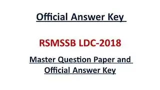 RSMSSB LDC Official Answer Key