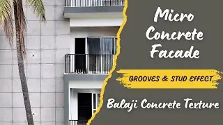 Modern Facade Finish with Micro Concrete | Groove & Stud Effect | Balaji Micro-concrete Texture