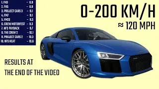 Audi R8 (2015-2024) - Acceleration in 10 Games