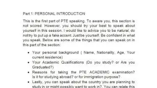 PTE SPEAKING PART 1