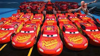 GTA 5 SPIDERMAN Cars Challenge Lightning & Monster McQueen Jackson Storm Miss Fritter & Friends Cars