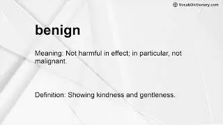 benign Meaning