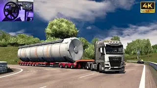 Man TGX 640 - Special Transport giant silo 40T (Verona-Parma) 4K- Ets2 1.55 +wheelcam