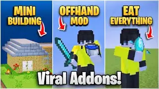 Best VIRAL Mods for Minecraft Pocket edition | edible items,offhand & more