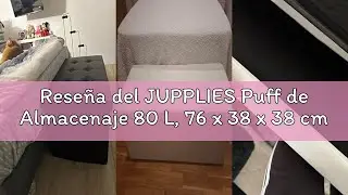 Rese&ntilde;a del JUPPLIES Puff de Almacenaje 80 L, 76 x 38 x 38 cm - Ba&uacute;l de Almacenamiento con Tapizado P