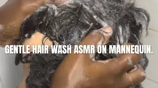 Gentle Hair Wash ASMR on Mannequin | Pink Soap & Conditioner(no shampoo). 