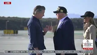 WATCH: PRESIDENT TRUMP AND GAVIN NEWSOM MEET ON TARMAC IN LOS ANGELES - 1/24/25