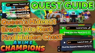 4 HIDDEN CHEST, FIND THE NEST, and QUEENS HIDEOUT QUESTS GUIDE In Anime Champions