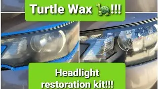 Headlight restoration on a 2013 Honda CRV using: Turtle Wax 🐢 headlight restoration kit!!!