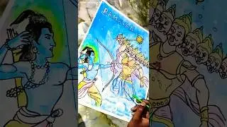 Dussehra special drawing 🙏 Ram killing Ravan drawing 😍 #shorts #dashara #ravandahan #drawing #ram