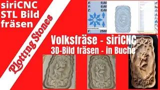 Volksfräse VF1 - Bild aus STL Datei fräsen - Rose auf Buche