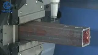 [SteviS Laser] Laser cutting bevel holes in steel pipe with universal laser pipe cutting machine