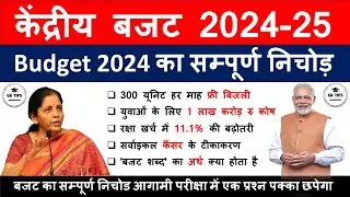 बजट 2024 Gk | Budget 2024 | Budget 2024 Highlights | Budget important Questions | Current Affairs