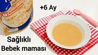 Bebekler İ&ccedil;in Yulaf Ezmeli Pratik Mama Tarifi +6 Ay 🤩| Elma-havu&ccedil; p&uuml;reli en sağlıklı bebek maması 