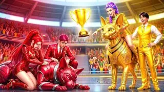 Golden Family vs Ruby Family – RUMI’s Magic Sphynx Cat Racing Championship 😱 | KPOP Demon