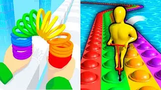Pop It Run! 3D 3D VS Toy Spring - All Levels SpeedRun Gameplay Android iOS Ep2