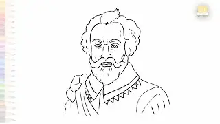 Sir Francis Drake face drawing easy | Art tutorial | How to draw Sir Francis Drake easily #artjanag
