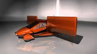 The Road-E Flying Car - Folding Wings Animation