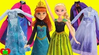 Frozen 2 Anna and Elsa Fashion Dolls 6 Mix and Match Outfits