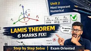 SPPU Mechanics Unit 2 | Lami&rsquo;s Theorem | 6 Marks Fix Numerical | Exam Special