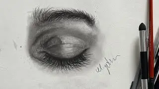 How to draw a realistic eye with all details, Tutorial eye drawing Step by Step ASMR