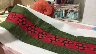 PATCHWORK  - BARRADO EM PANO DE COPA,  COM A TÉCNICA SEMINOLE.