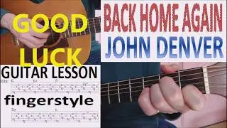 BACK HOME AGAIN - JOHN DENVER fingerstyle GUITAR LESSON