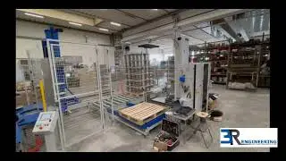 Linea assemblaggio e imballaggio bobine avvolgicavo (rocchetti) Line for assembles cable reels coils