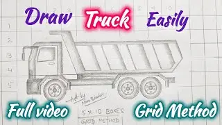 Draw Truck easily by Grid method @Bright_Sparks_007 