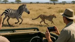 GUEPARDO ATACA ZEBRA MAS LEVA A PIOR