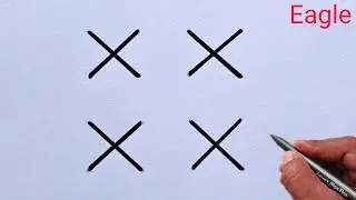 How to Draw an Eagle from XXXX Letter 🦅 | Amazing Drawing Trick